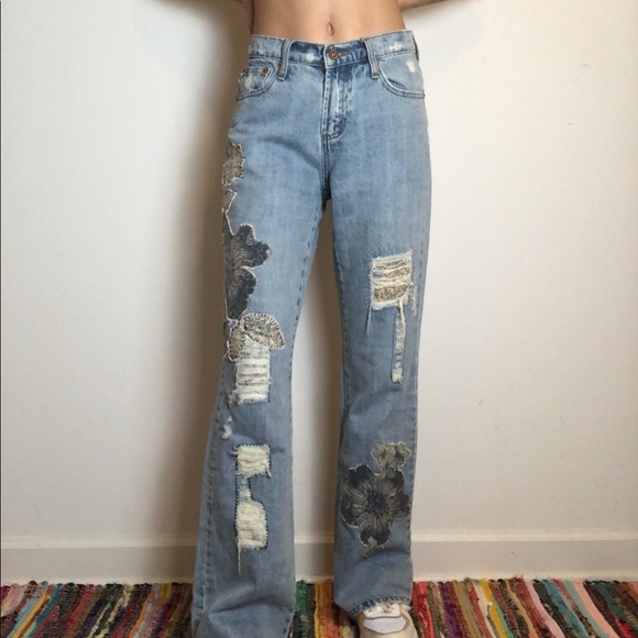 Z. Cavaricci Jeans Z Cavaricci Vintage Floral Patchwork Wide Leg